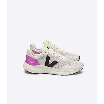 White Women's Veja MARLIN V-KNIT Running Shoes | AU 378NWY